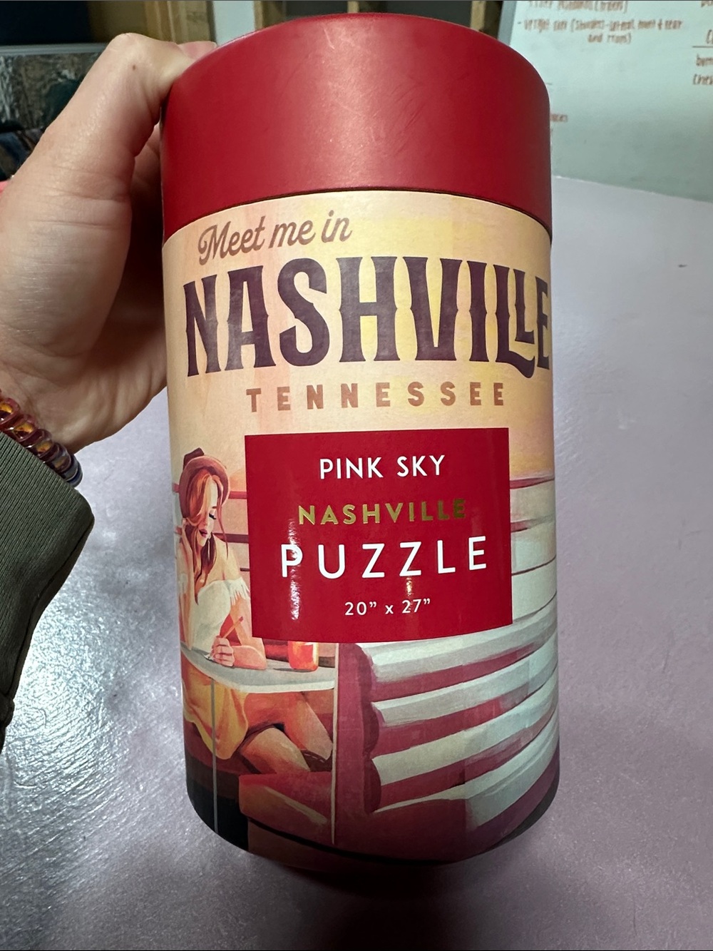 Pink Sky Nashville Puzzle - Meet Me in Nashville - 20" x 27"